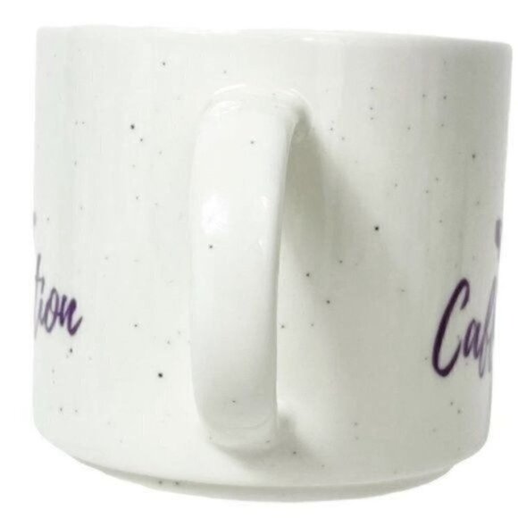 CAFFEINATION Pose Yoga Threshold Porcelain coffee mug 16 ounce white speckled - Picture 5 of 8